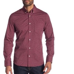 1901 Burgundy Button Down Slim Fit Shirt